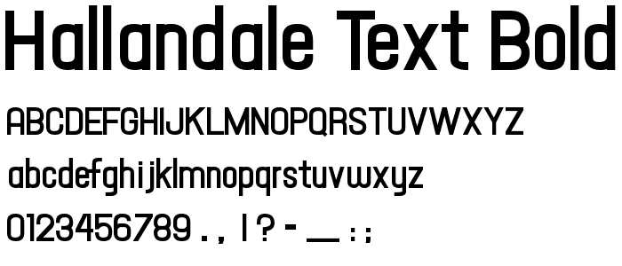 Hallandale Text Bold JL font